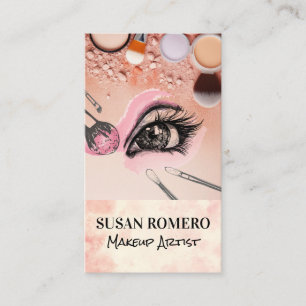 Cartão De Horário Makeup Brushes e Fundação Olhos Lashes