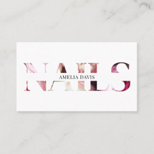 Cartão De Horário Manicurista Cor-de-rosa branco-branco Elegante