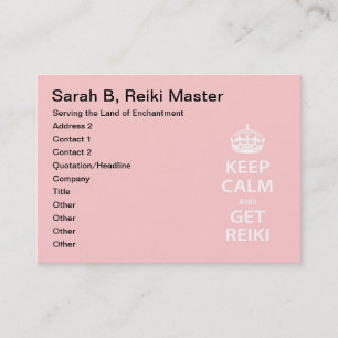 Cartão De Horário Mantenha calmo e obtenha Reiki