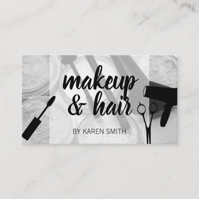 Cartão De Horário Maquiagem e Cabelo (Frente)