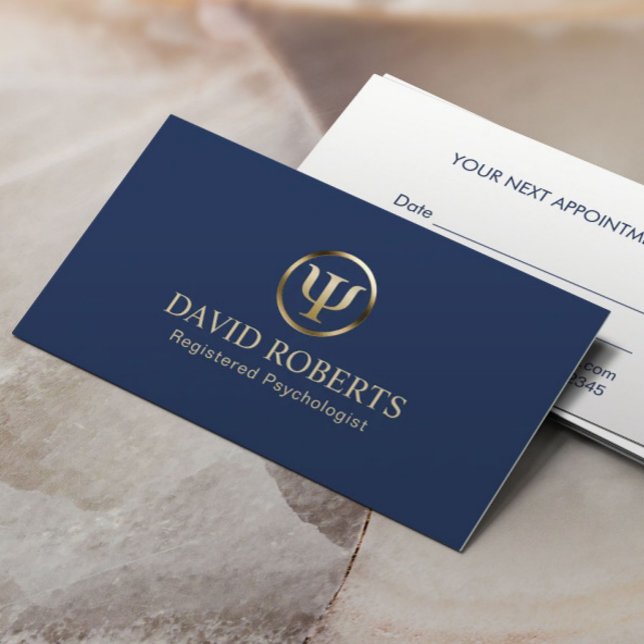 Cartão De Horário Marinho de Conselheiro Psicólogo e Compromisso Dou (Criador carregado)