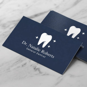 Cartão De Horário Marinho do logotipo Dentista Brilhante Blue Dental
