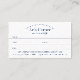 Cartão De Horário Marinho Elegante e Glitter Dourado de Geodo Azul