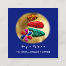 Cartão De Horário Massagem Spa Bem-Estar Flor Logotipo Dourado Marin