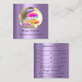 Cartão De Horário Massagem Spa Bem-estar Pedra Logotipo Dourado Holó