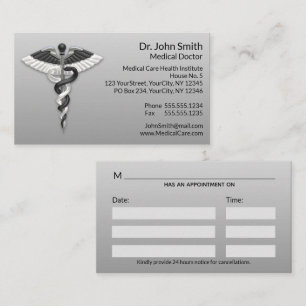 Cartão De Horário Medicina Nobre de Caduco Branco Elegante