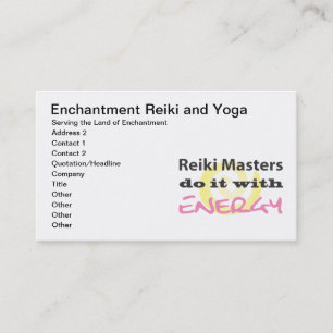 Cartão De Horário Mestrados Reiki fazem isso com energia