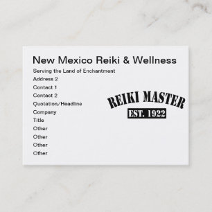 Cartão De Horário Mestre de Reiki