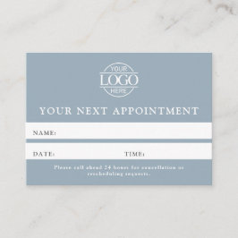 Cartão De Horário Modern Dusty Blue Professional Simple Reminder