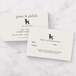 Cartão De Horário Modern Neutral Dog Groomer Appointment | Editable 