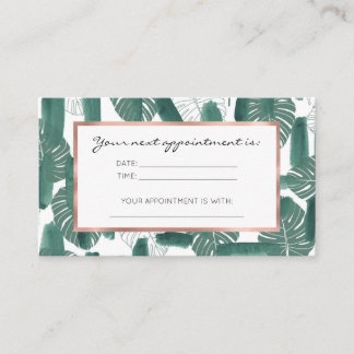 Cartão De Horário Monstera Verde Moderna Deixa Traços