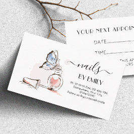 Cartão De Horário Nail Salon Polonês esboço cor-de-rosa