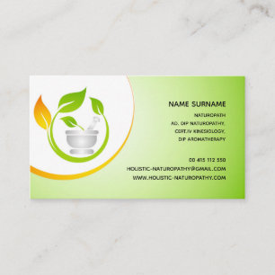 Cartão De Horário Naturopathy, cura holística, terapia do aroma