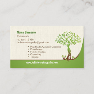 Cartão De Horário Naturopathy, cura holística, terapia do aroma
