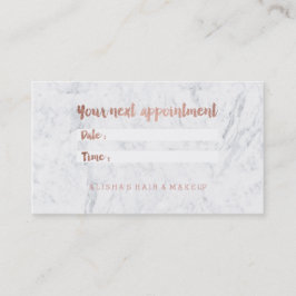 Cartão De Horário Nomeação cor-de-rosa do mármore da tipografia do