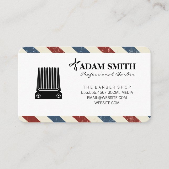 Cartão De Horário Nomeação de Barber Profissional (Frente)