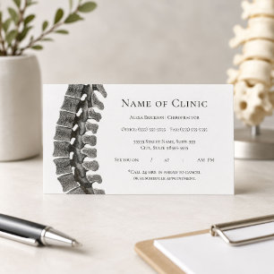Cartão De Horário Nomeação de Chiropractor de Coluna Profissional