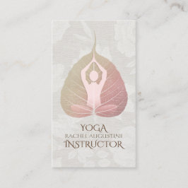 Cartão De Horário Nomeação de Instrutor de Meditação YOGA Bodhi Leaf