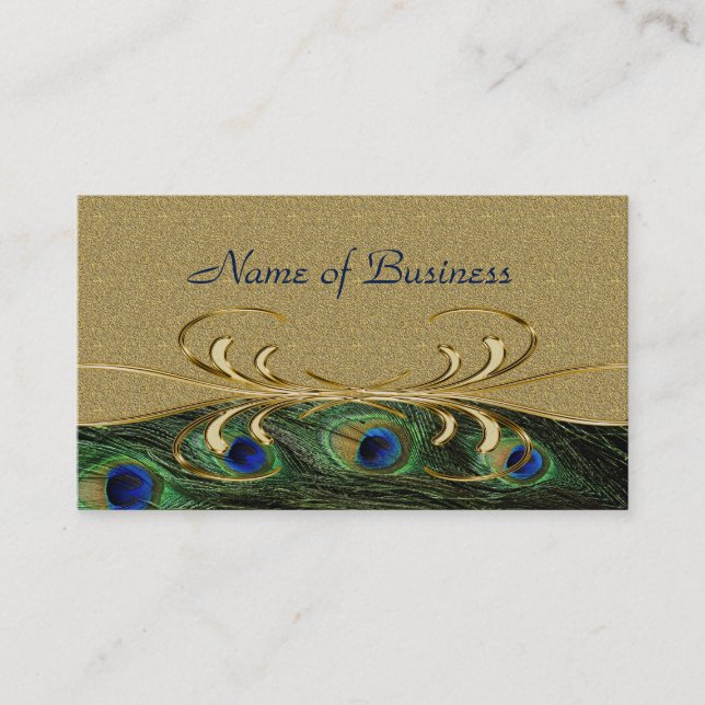 Cartão De Horário Nomeação de Penas de Peacock de Cabeças Elegante d (Frente)