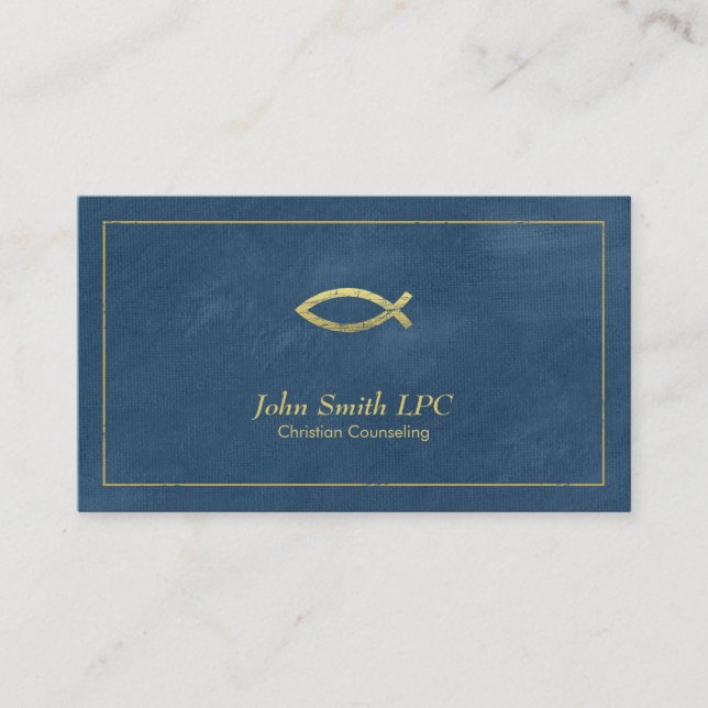 Cartão De Horário Nomeação do Conselheiro Cristão Azul Ichthus (Frente)