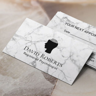 Cartão De Horário Nomeação do Conselheiro de Psicóloga Marble