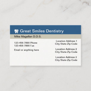Cartão De Horário Nomeação do lugar do escritório do dentista mul
