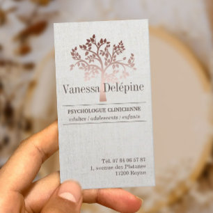Cartão De Horário Nomeação Dourado cor-de-rosa de linho da árvore