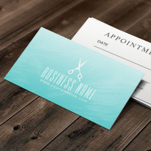 Cartão De Horário Nomeação elegante do verde da aguarela do