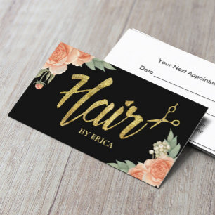 Cartão De Horário Nomeação floral do salão de beleza do vintage d