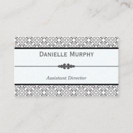 Cartão De Horário Nomeação geométrica cinzenta e branca à moda