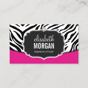 Cartão De Horário Nomeação para a Impressão da Zebra Negra, Rosa, Fa