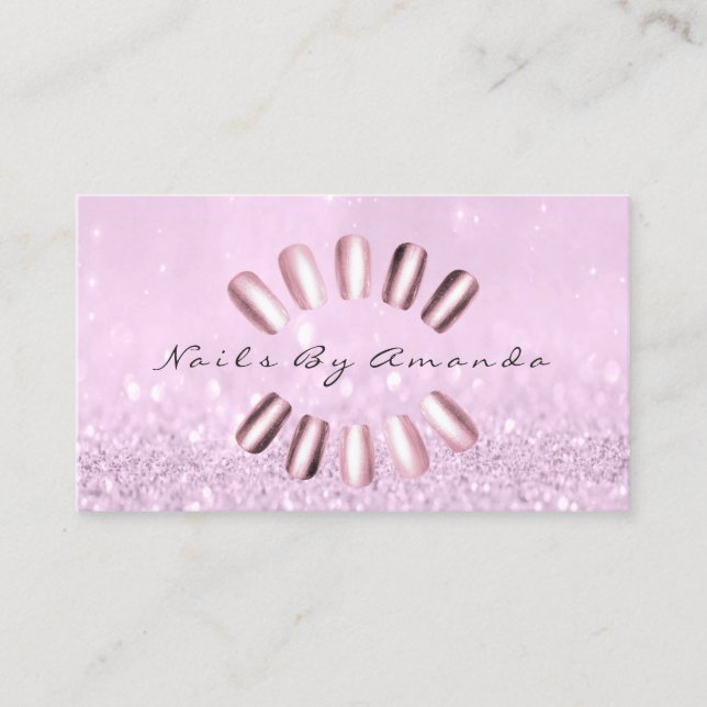 Cartão De Horário Nomeação Rosa de Lavanda de Maqueamento do Artista (Frente)