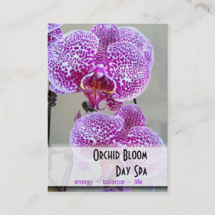 Cartão De Horário Nomeação roxa Variegated da foto da orquídea