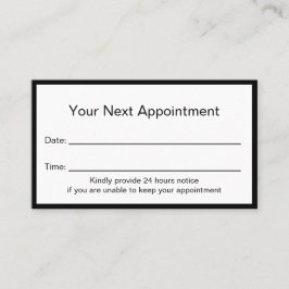 Cartão De Horário O próximo salão de beleza do compromisso preto e b