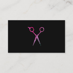 Cartão De Horário O rosa magenta do Grunge moderno Scissors a