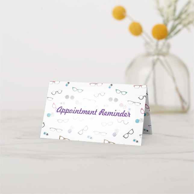 Cartão De Horário Óculos legal e Contatos (Frente)