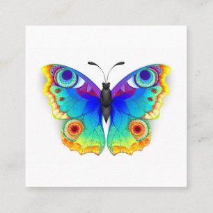 Cartão De Horário Olho Peacock da Borboleta Arco-Íris
