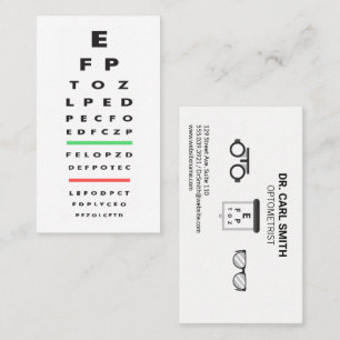 Cartão De Horário Optometrista   Gráfico de Exame de Olhos   Cuidado