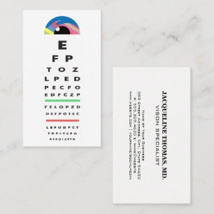 Cartão De Horário Optometrista   Gráfico de exames oculares