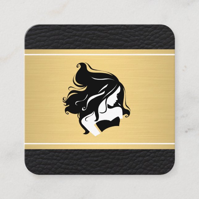 Cartão De Horário Ouro Bar Leather Belíssima Nomeação de Mulher (Frente)