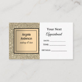 Cartão De Horário Ouro Glittery Foil Glamorous Beaut Salon
