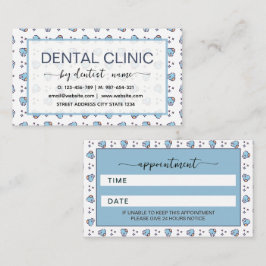 Cartão De Horário Padrão de dentes azul Dentista 