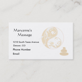 Cartão De Horário Pedras da massagem e Yin Embellished e Yang