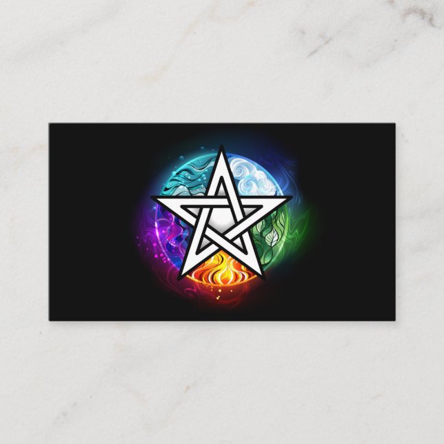 Cartão De Horário Pentagrama do Wiccan (Frente)