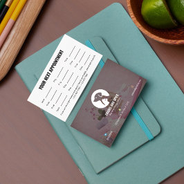 Cartão De Horário Pet Care Appointment Card with Logo & Cute Animal