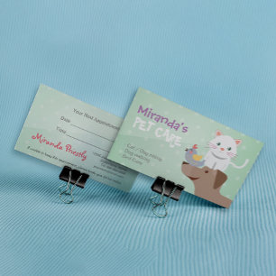 Cartão De Horário Pet Care Sitting Bathing and Grooming Beausalon