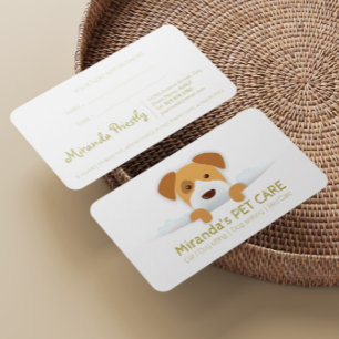 Cartão De Horário Pet Care Sitting Bathing and Grooming Beausalon