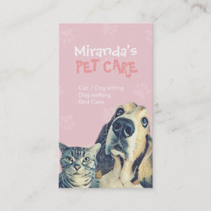 Cartão De Horário Pet Care Sitting Bathing and Grooming Beausalon