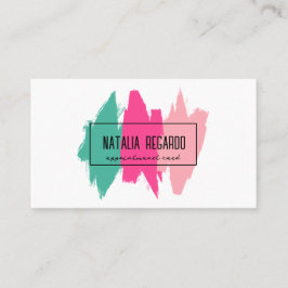 Cartão De Horário Pincel Colorido Moderno Trave Salão