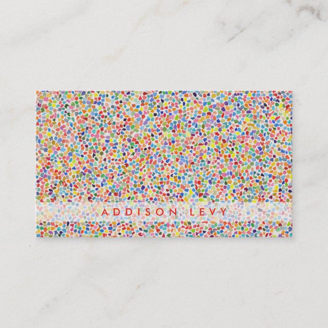 Cartão De Horário Pintura por Aquarela Moderna Expressionista (Frente)